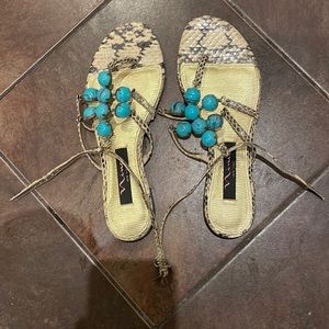 Nina by New York sandals, size 6, brown/black